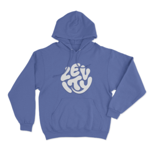Levity Minimal Bubble Logo Unisex Hoodie Blue