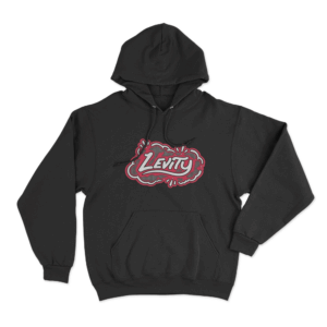 Levity Red Halftone Cloud Logo Unisex Hoodie Black