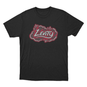 Levity Red Halftone Cloud Logo Unisex T Shirt Black