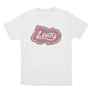Levity Red Halftone Cloud Logo Unisex T Shirt White